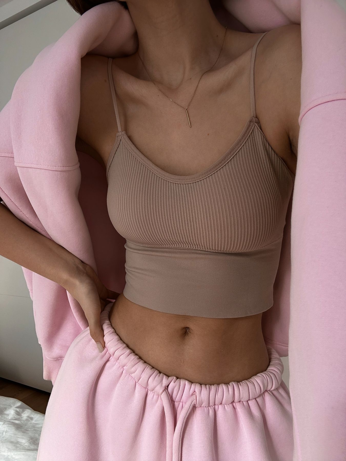 Подовжений топ з push-up чашками, Капучино, фото 1